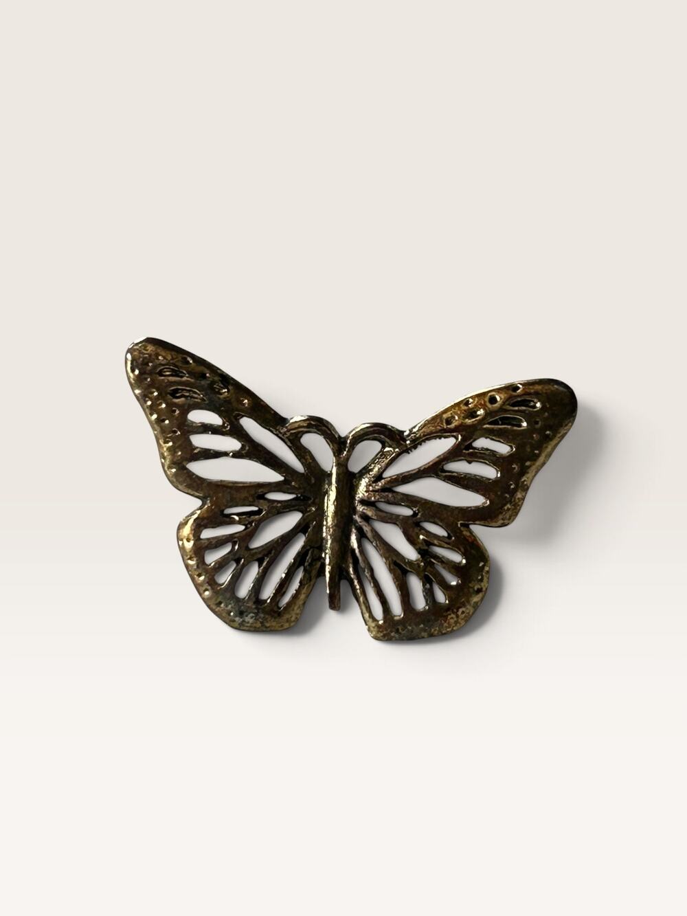 Vintage Brass Tone Butterfly Lapel Pin or Tie Tack
